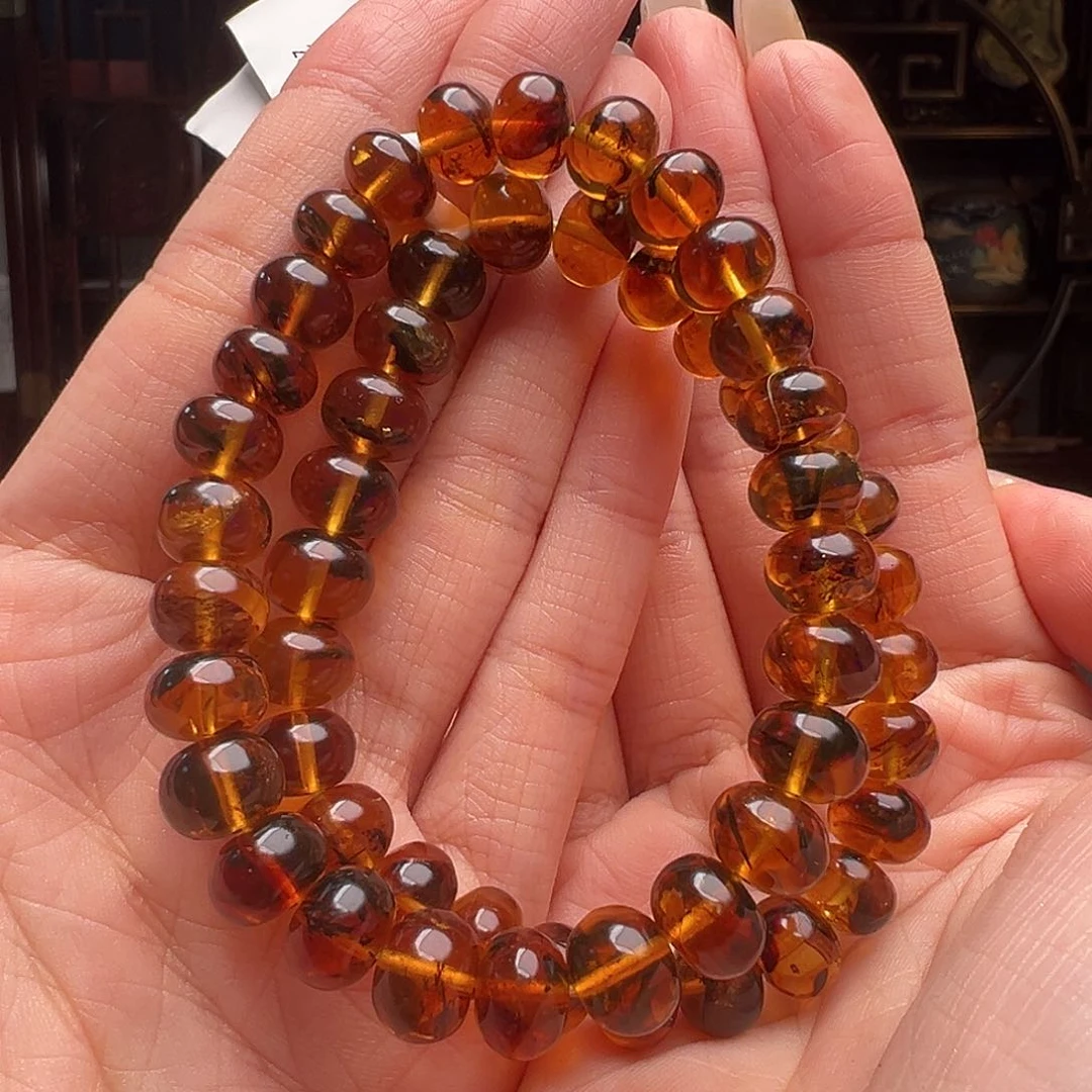 琥珀裸石未镶嵌抚顺琥珀10123多样性发其一9mm