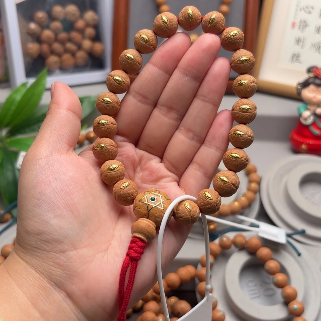 手串凤眼菩提12+镶嵌手串