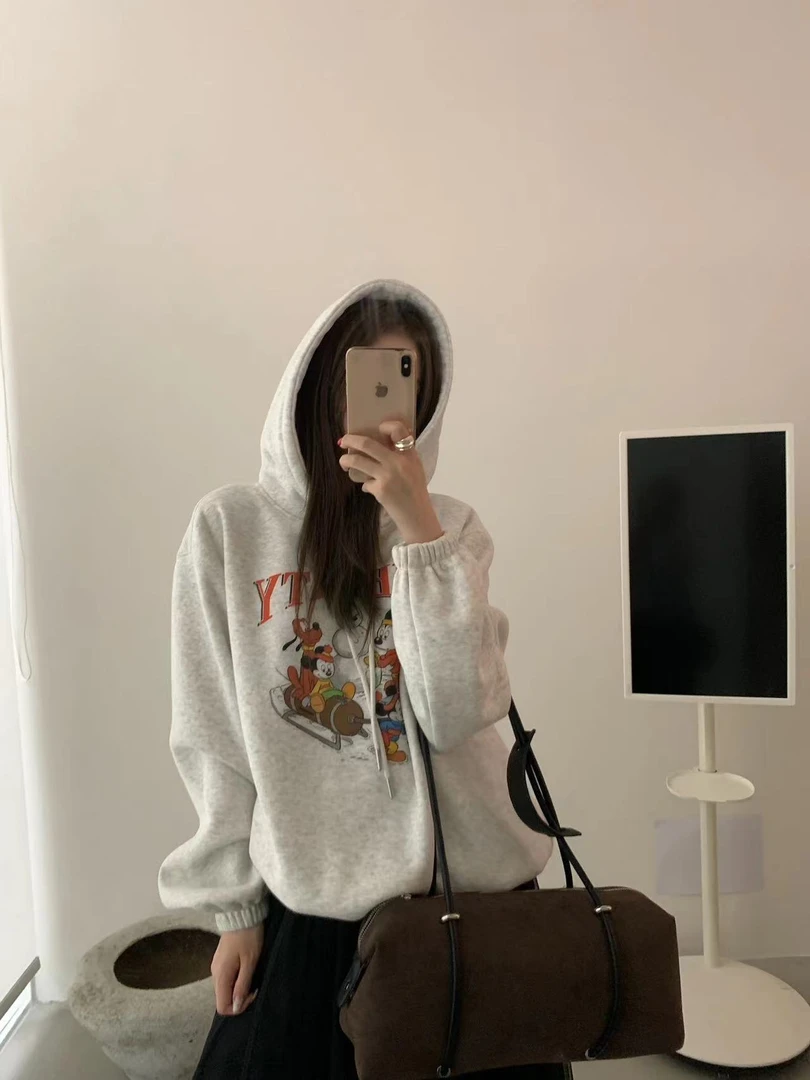 BUBBLE-045#加绒圣诞系列卡通米奇连帽卫衣A