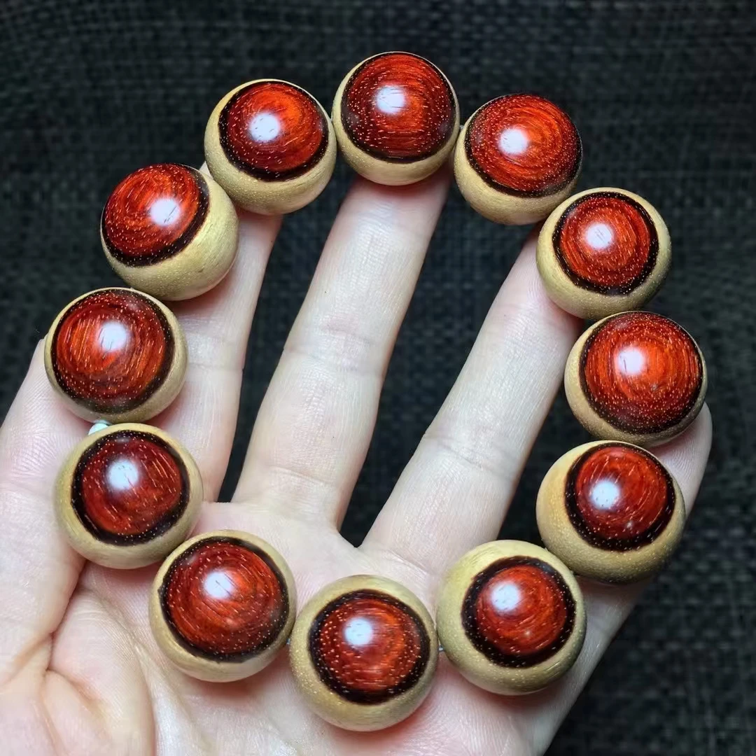 男士盘玩印度小叶紫檀特色2.0阴阳珠纹理文玩