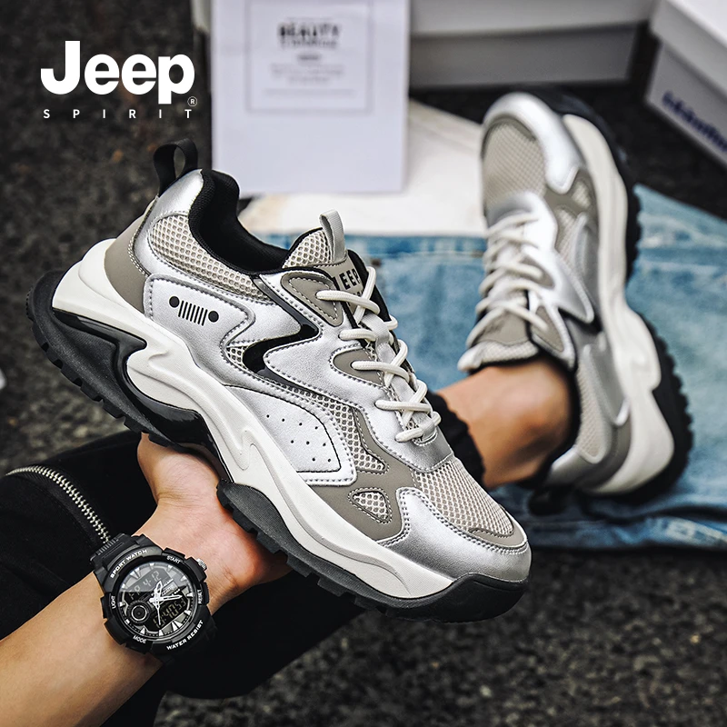 JEEPSPIRIT吉普男鞋秋季新款轻便百搭时尚休闲老爹鞋男款运动鞋子