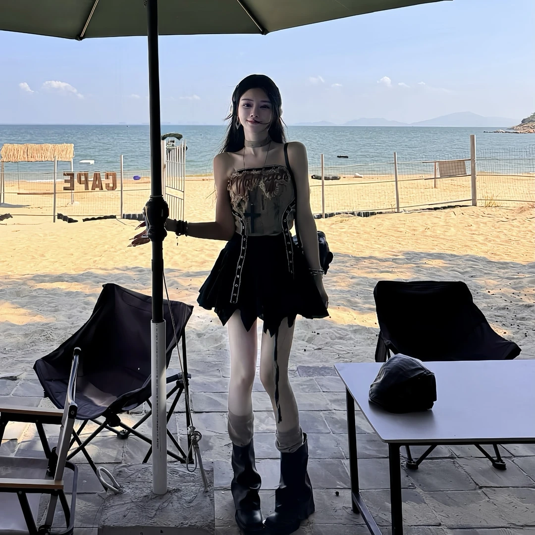辣妹风街头风时尚网红辣妹半身裙