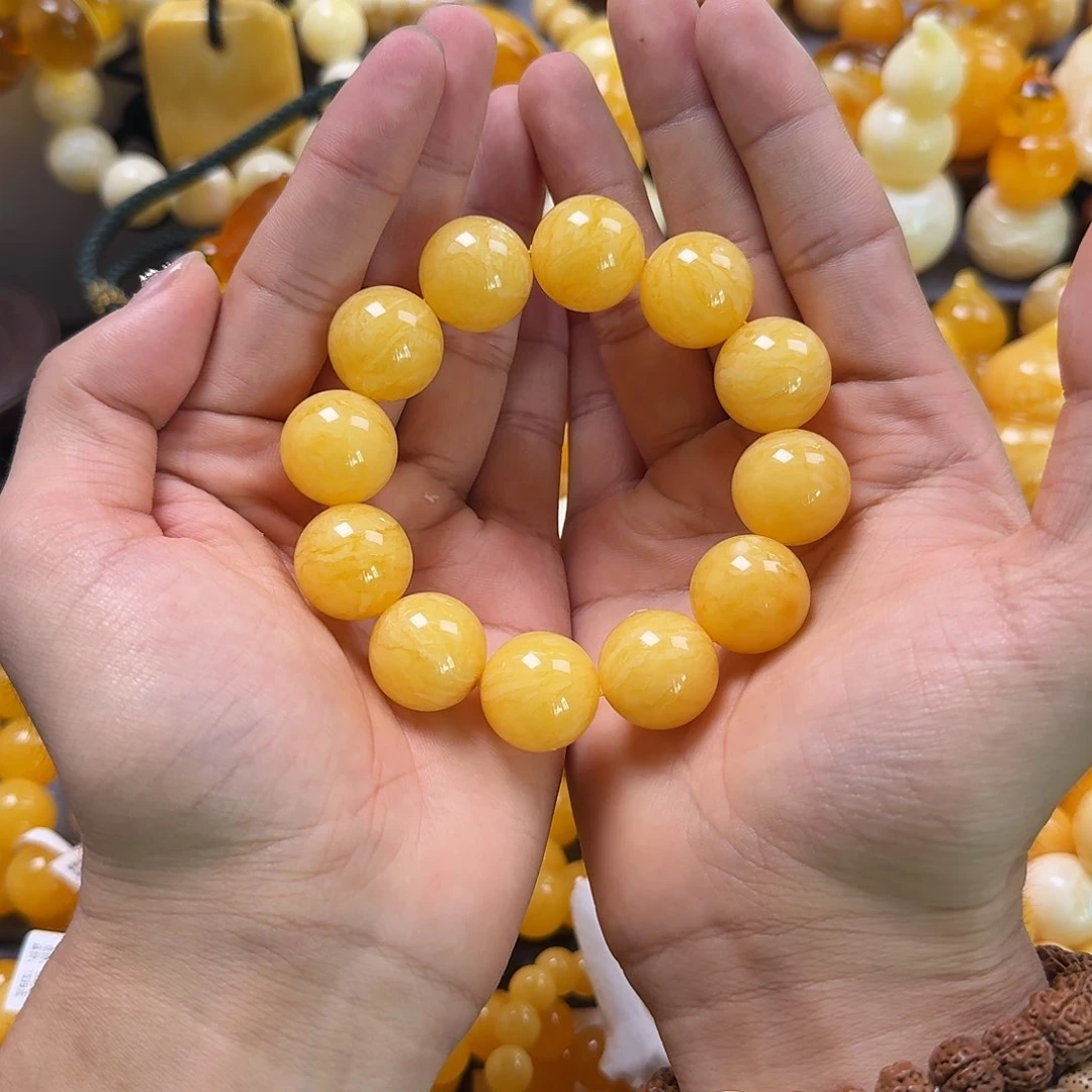 琥珀珠宝奇石未镶嵌同料19mm