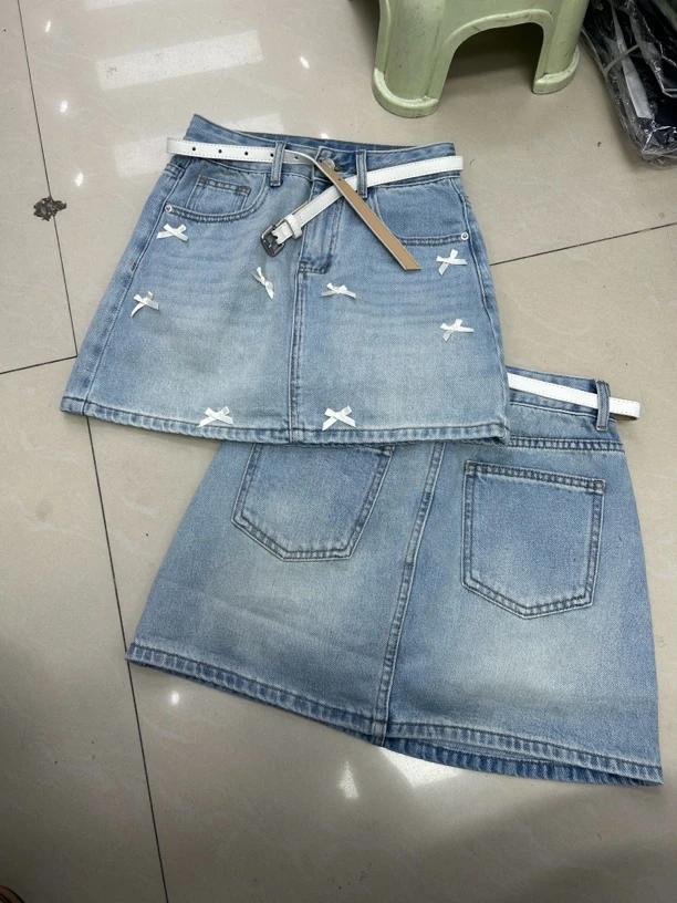 蝴蝶结牛仔裙80754