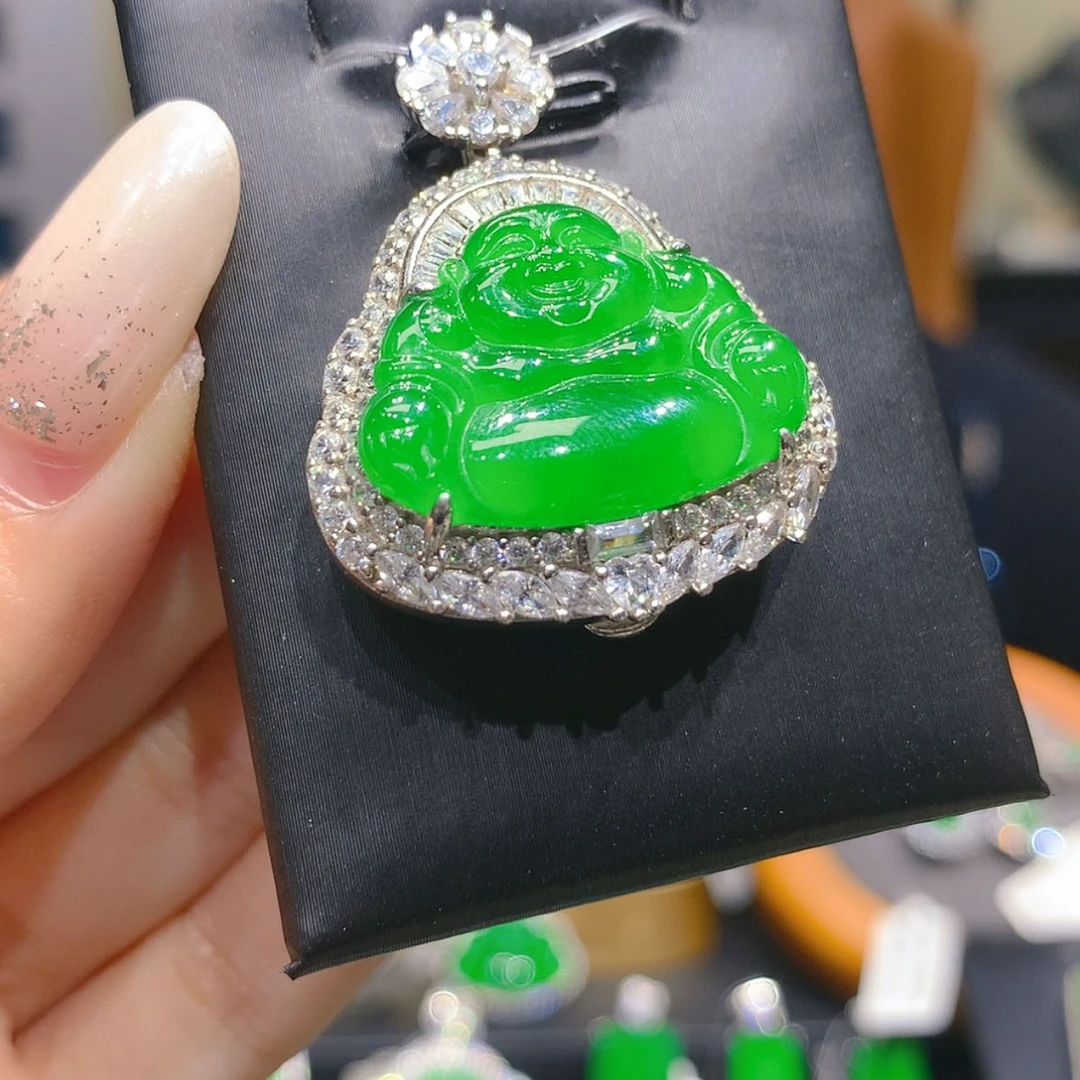 【闪购商品】颈饰银S925镶嵌翡翠5柒姐