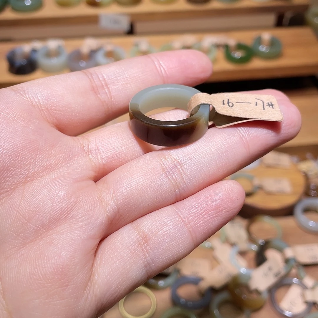 A***_和田玉未镶嵌戒指17.7