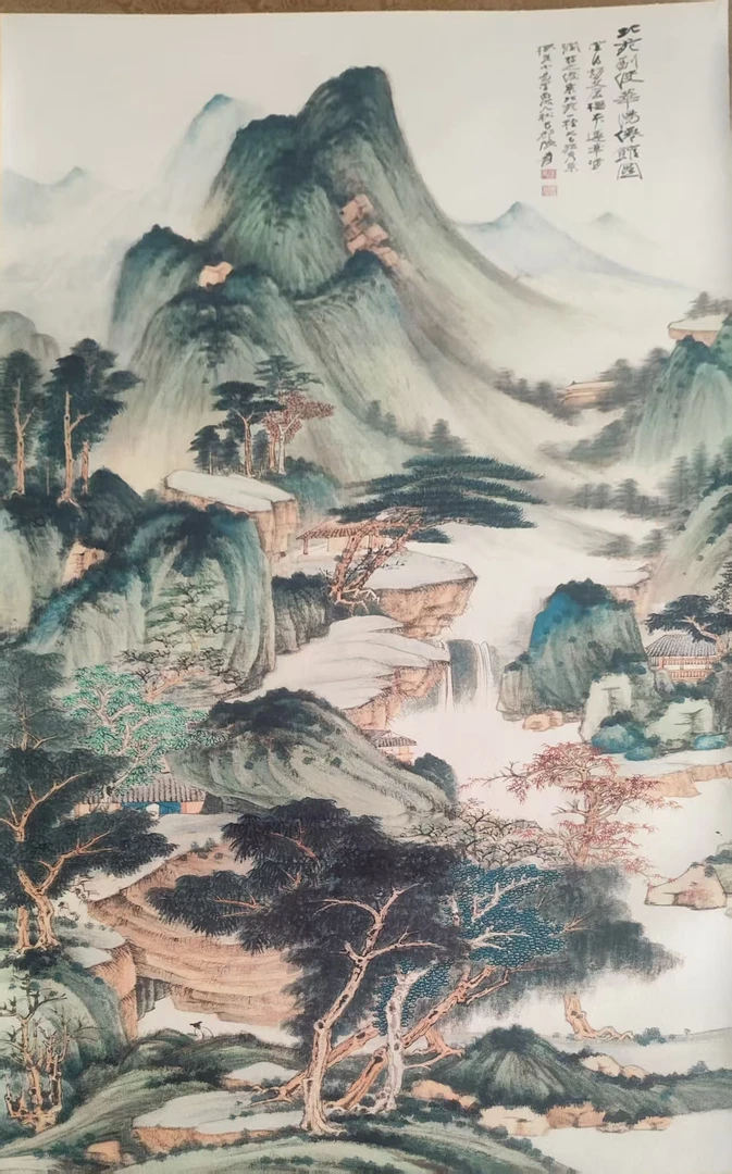 立轴张 华 山水客厅玄关茶室书房装饰精品卷轴装裱挂画