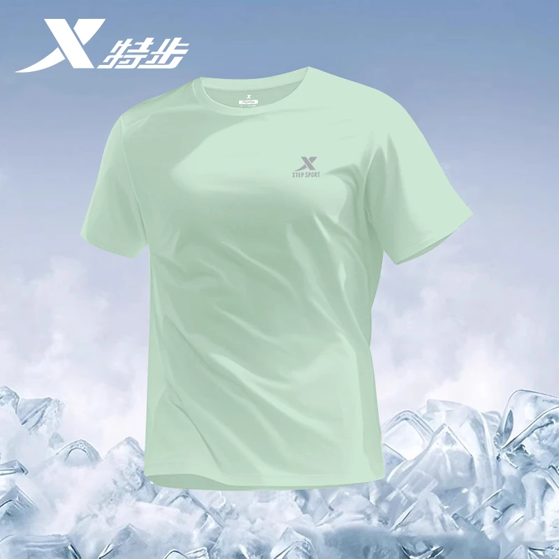 特步短袖t恤男夏季圆领运动速干衣健身服男士休闲体恤透气半袖男