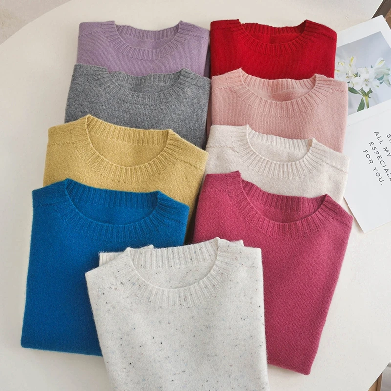 【朵儿studio】100%绵羊毛！无缝一体！圆领秋冬针织羊毛衫 D924