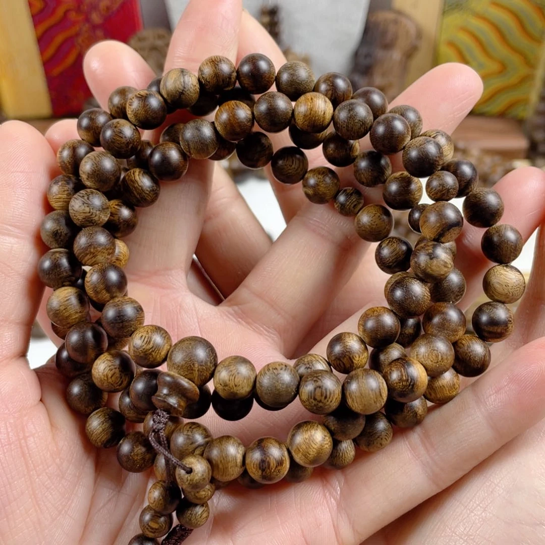 沉香手串越南富森红土老料满瘤疤0.8×108
