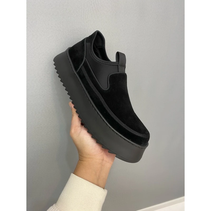 欧洲站春季方头真皮复古百搭软底男士勃肯休闲懒人一脚蹬乐福鞋男