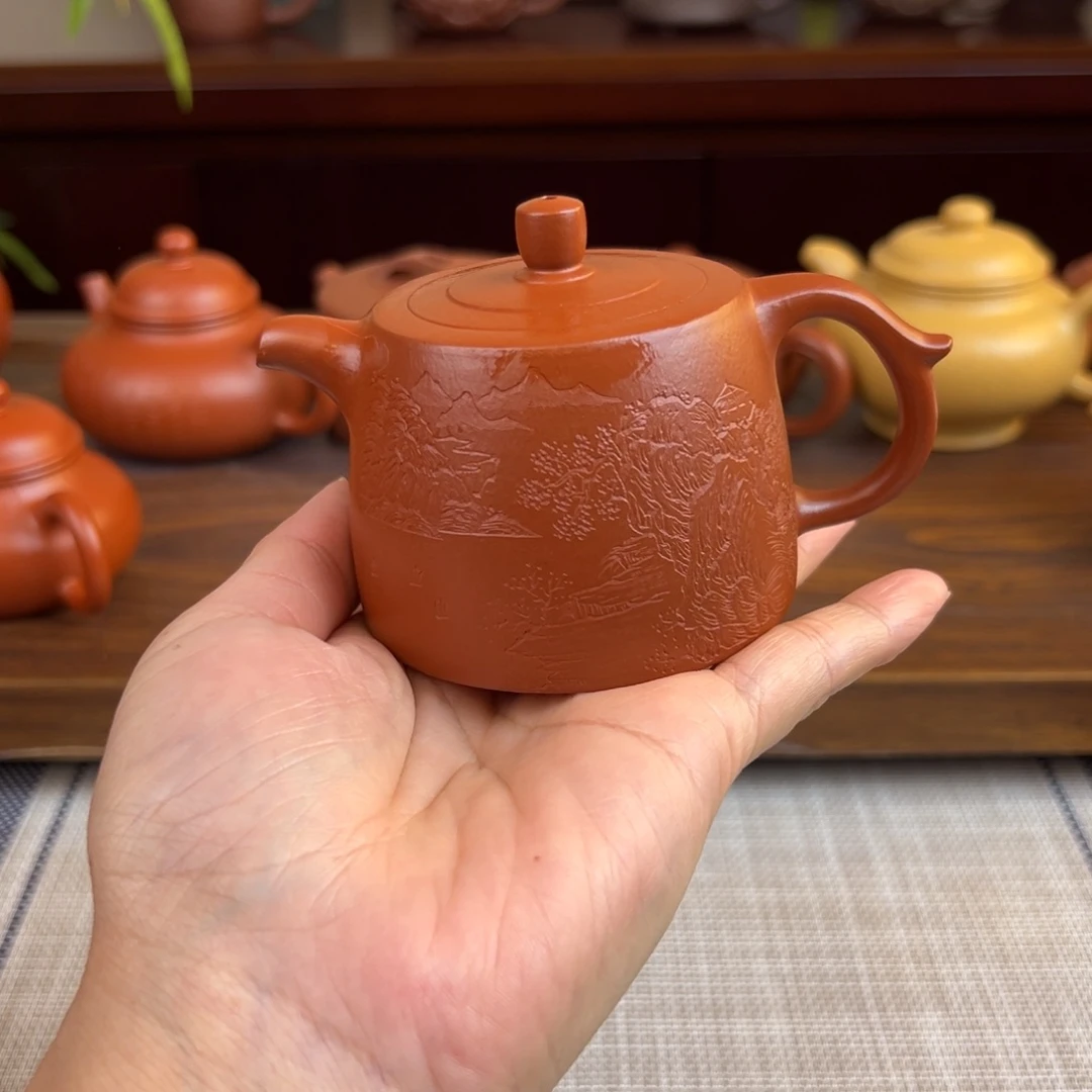 茶壶紫砂朱泥井栏全手140cc