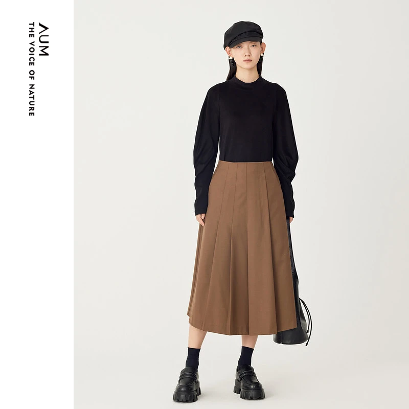 AUM噢姆秋冬中长款潮流休闲上衣时尚复古纯色设计师M1DE40641