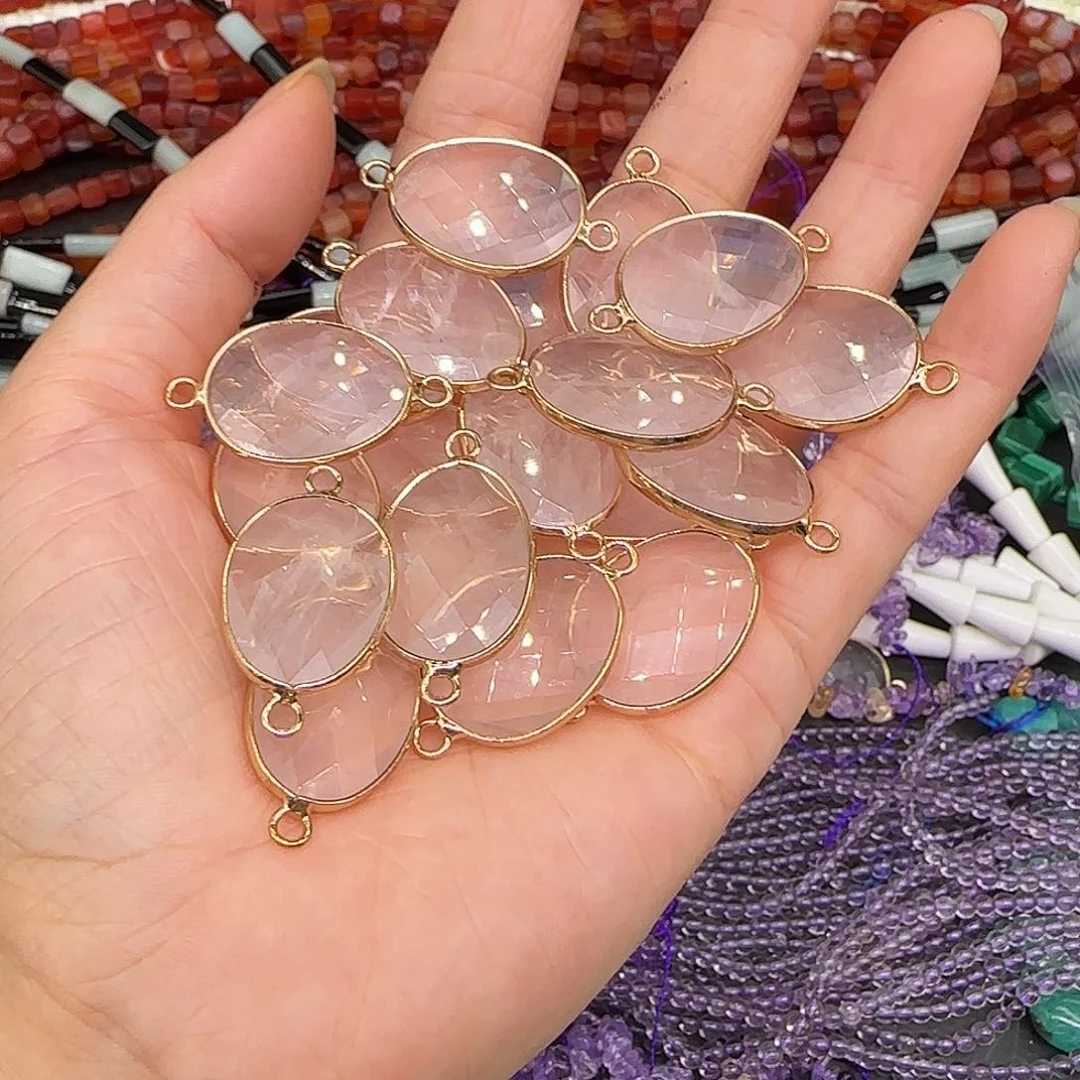 玛瑙/玉髓合金珠宝半成品马粉双孔一个