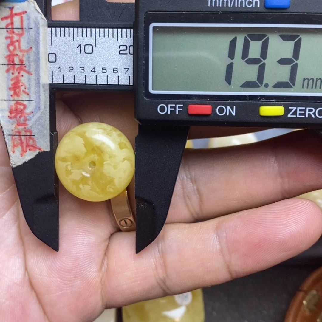 裸石蜜蜡未镶嵌19.3x10.7微粉平安扣