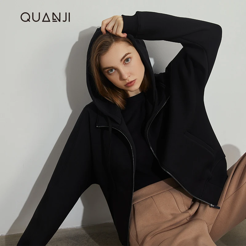 【墨琼·匠心】NO退NO换春秋季空气棉休闲宽松连帽外套 136