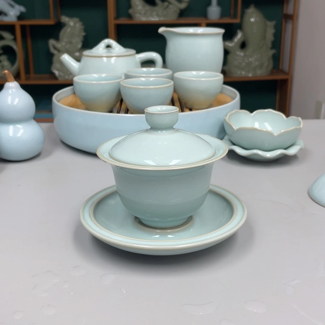 瓷赵琳老师玉兰盖碗带礼盒