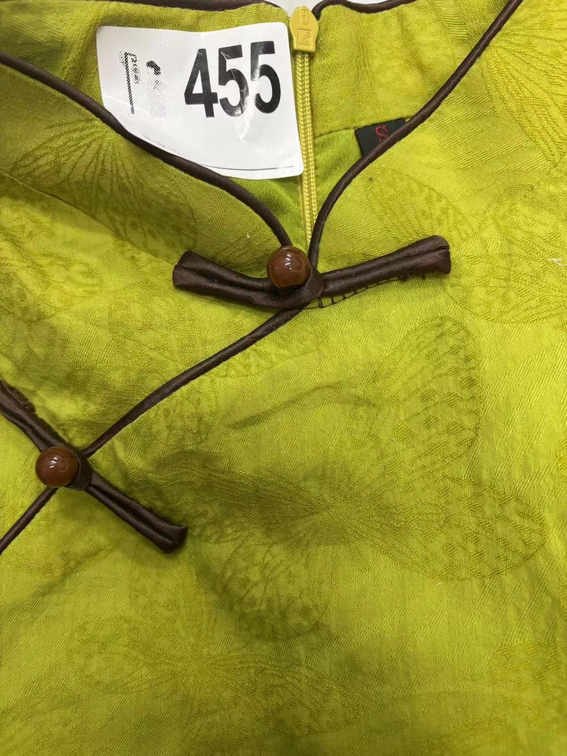 9004 黄色 绿扣 【455】旗袍