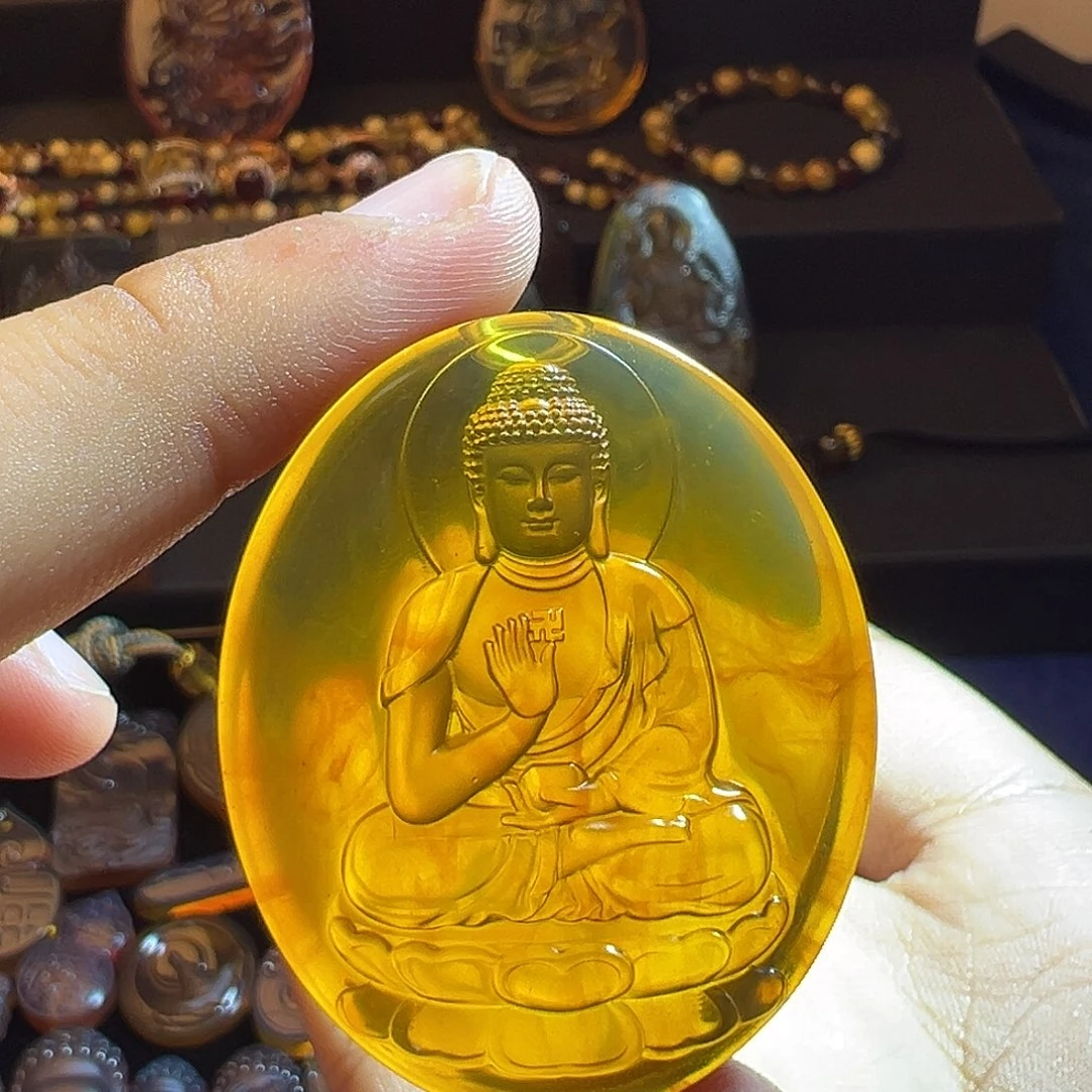 琥珀未镶嵌裸石阿弥陀佛