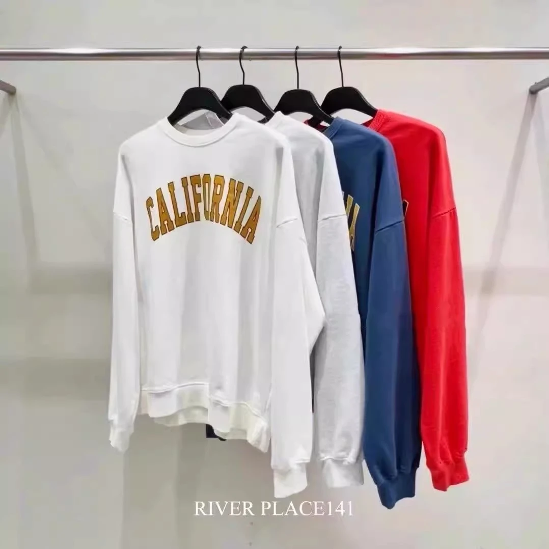 river 2025春季新款 向日葵同款字母印花宽松长袖卫衣