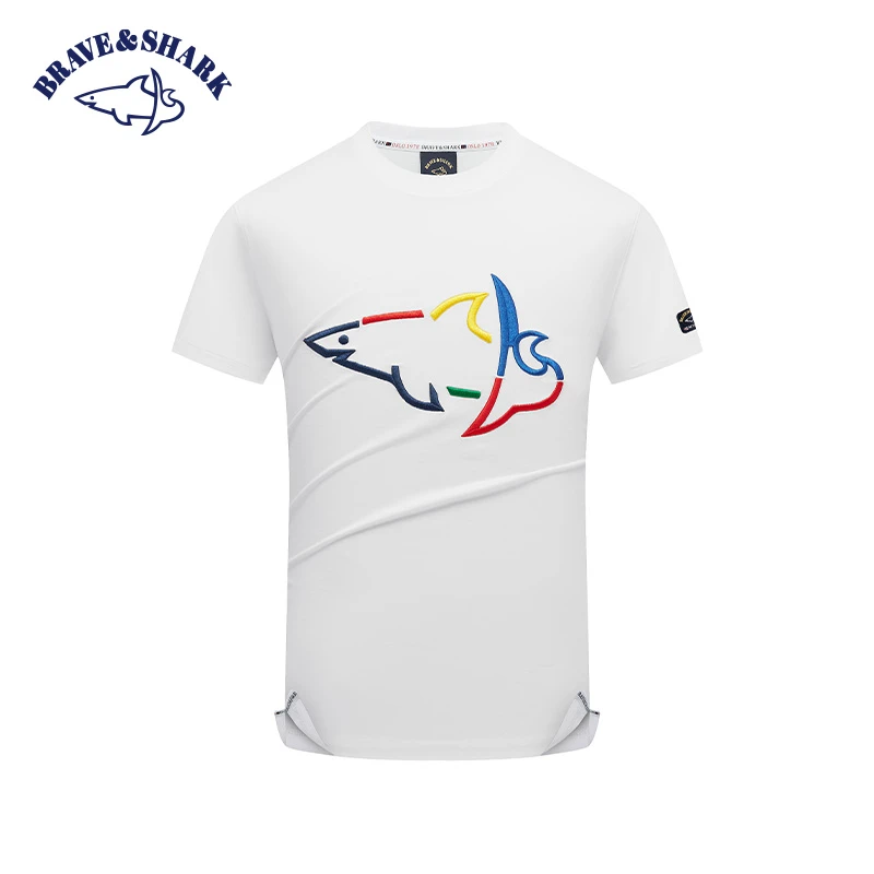 【官方正品】BRAVE&SHARK/勇士鲨鱼短袖T恤男圆领夏季半袖刺绣