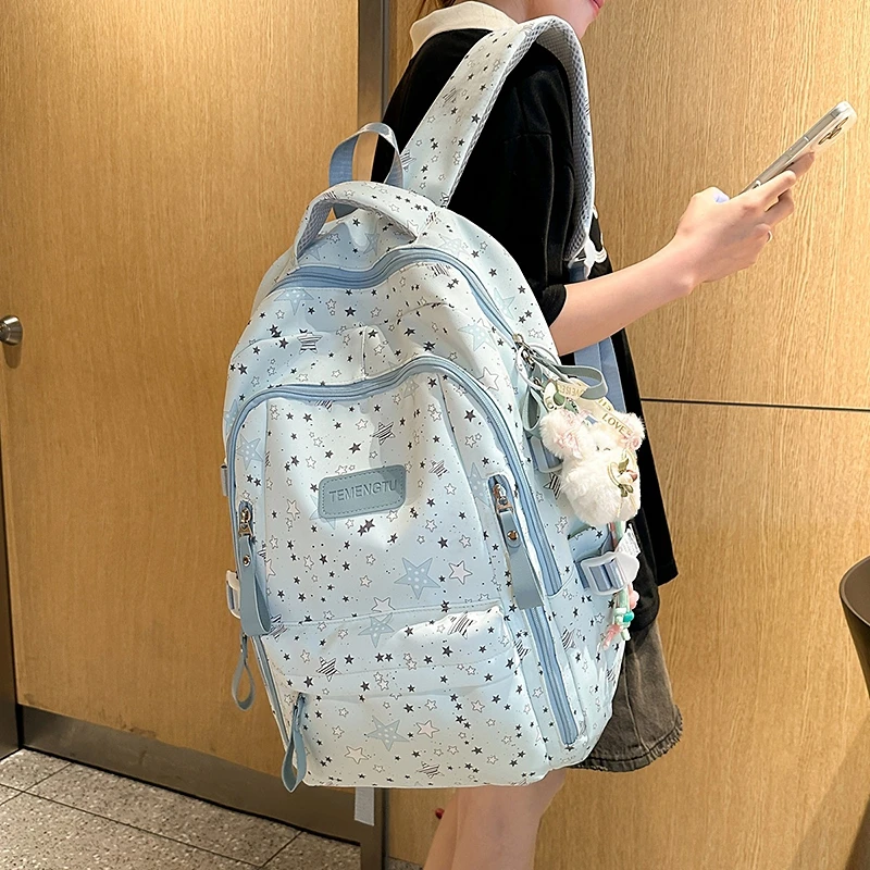 减负书包初中生女生高颜值大容量小学生三到五六年级中学生双肩包