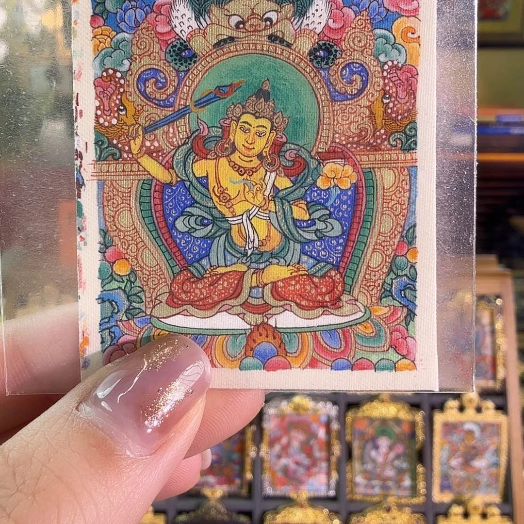 吊坠文殊纯手绘尖措