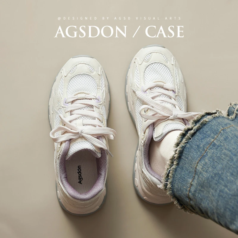 奥古狮登老爹鞋女2025新款秋季轻便运动跑步鞋网面户外徒步登山鞋