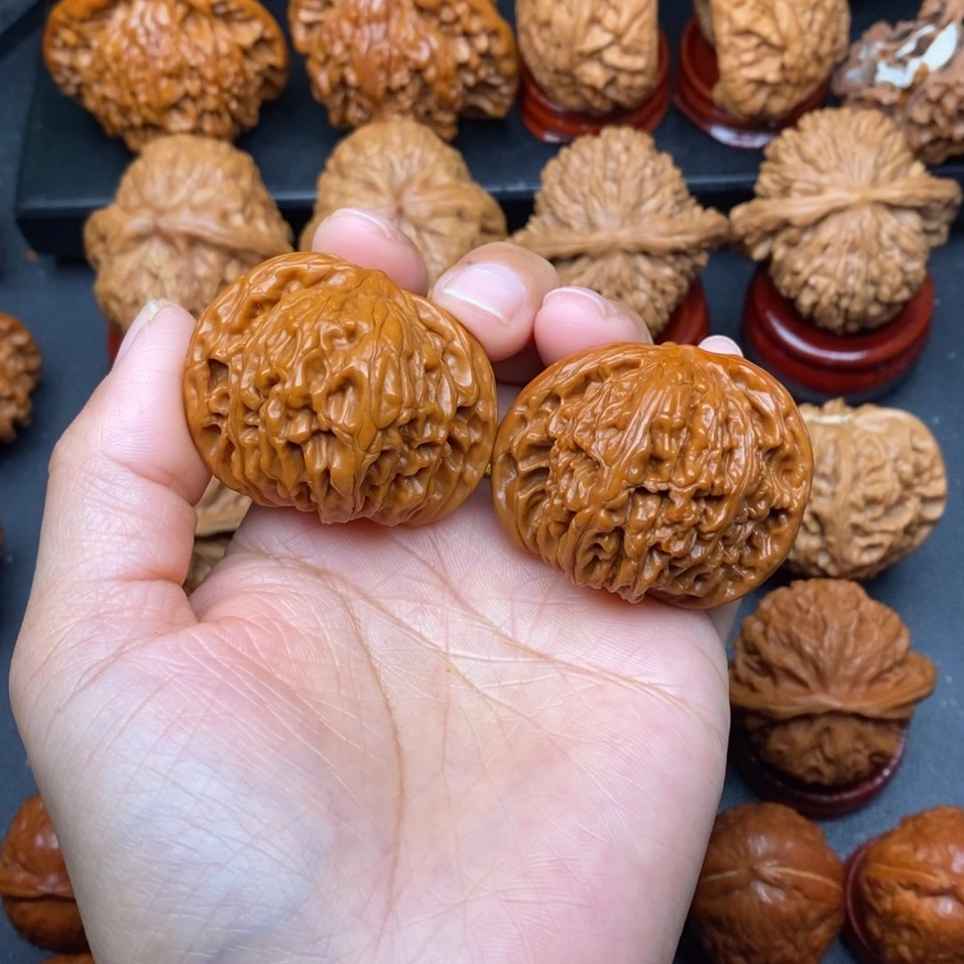 文玩核桃把件42磨盘色差介意勿拍