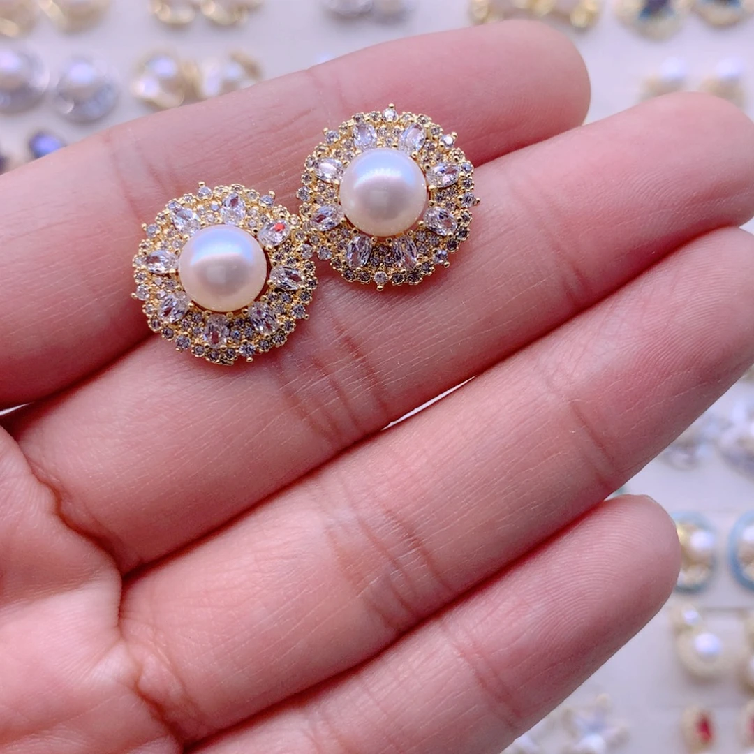 耳饰合金淡水珍珠