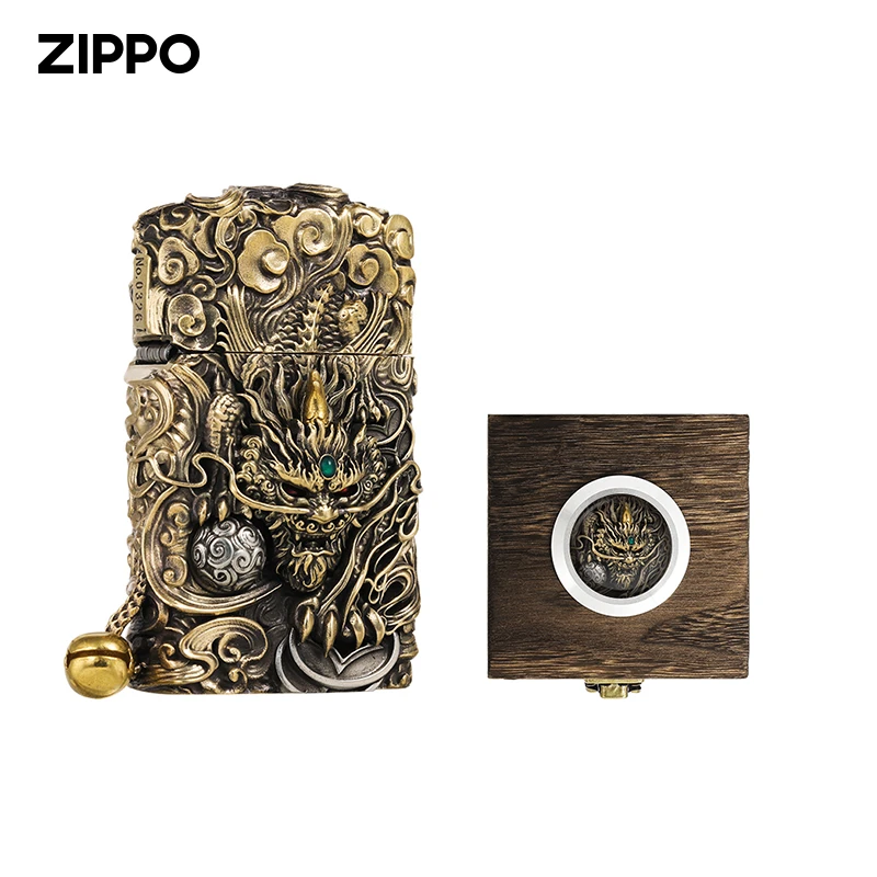 ZIPPO/之宝打火机灵动貔貅复古创意立体浮雕黄铜眨眼貔貅DY9914TJ