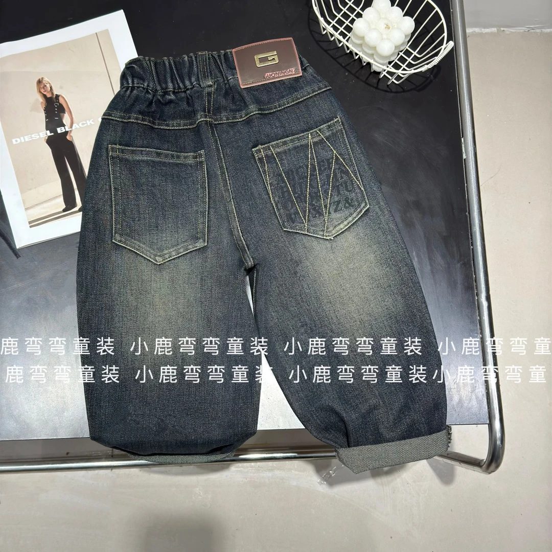 【小鹿家】C2513春秋新款红标G字母牛仔裤