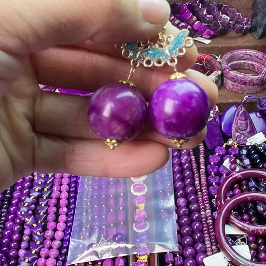 非金属南非老油料20丝绒耳坠s10