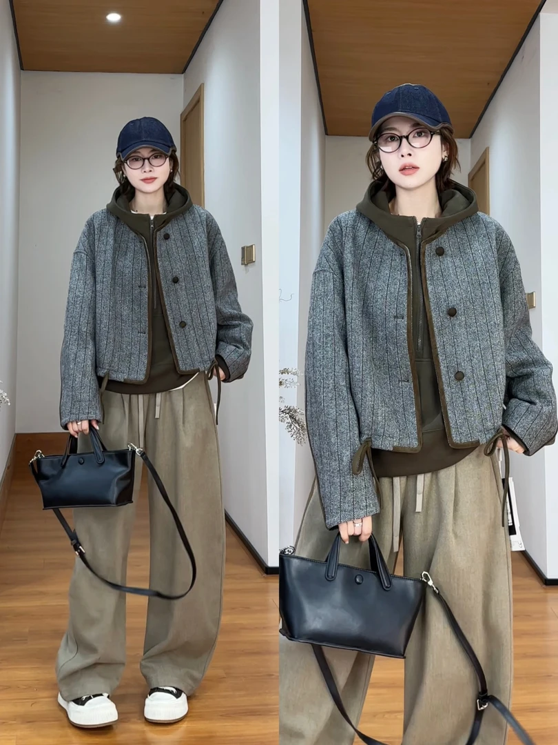 YYOUHAN 新款【巴塞往事】肌理感慵懒风短外套羊毛外套 2509C5549