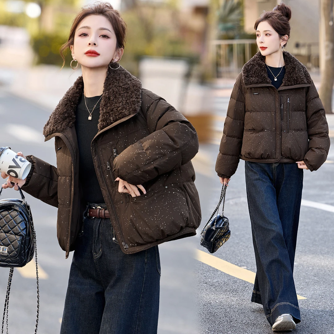 大翻领90白鸭绒羽绒服女款爆款2025新款正品冬天洋气外套干练总裁