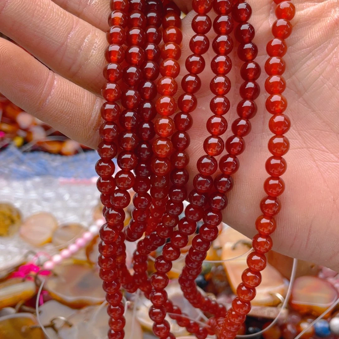 玛瑙/玉髓珠宝半成品未镶嵌红玛瑙1条卡6高货