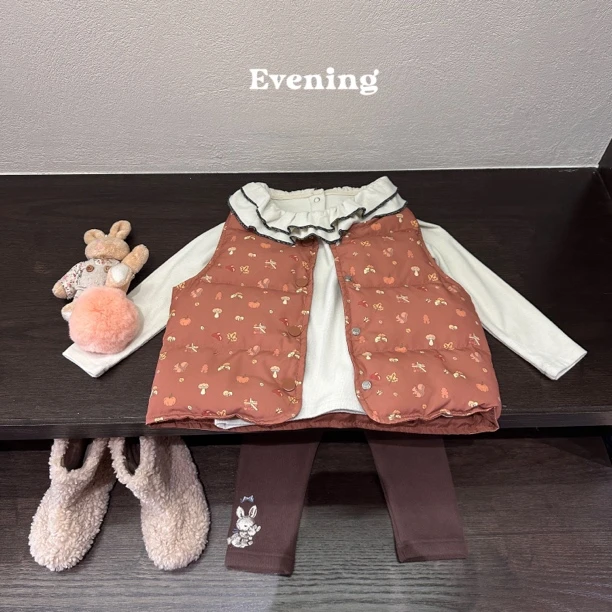 【PM】咖色松鼠南瓜羽绒马甲 7598