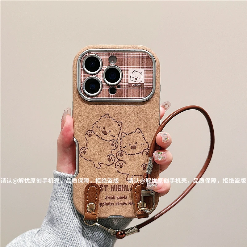 大视窗翻毛皮适用苹果17/iPhone/华为手机壳16promax防摔pura70潮