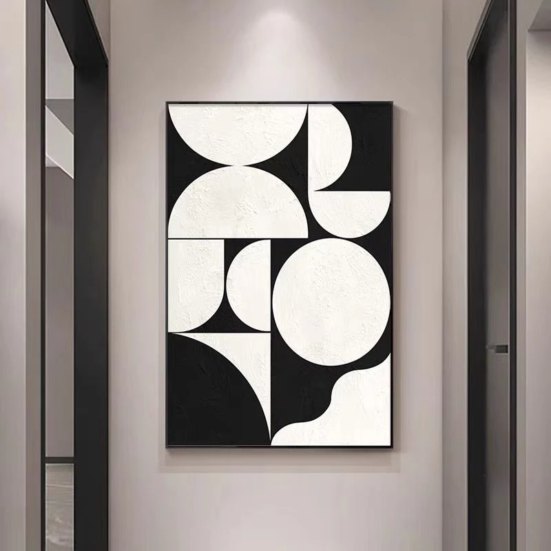 A84-简约现代客厅装饰画抽象肌理沙发背景高级感黑白卧室玄关挂画