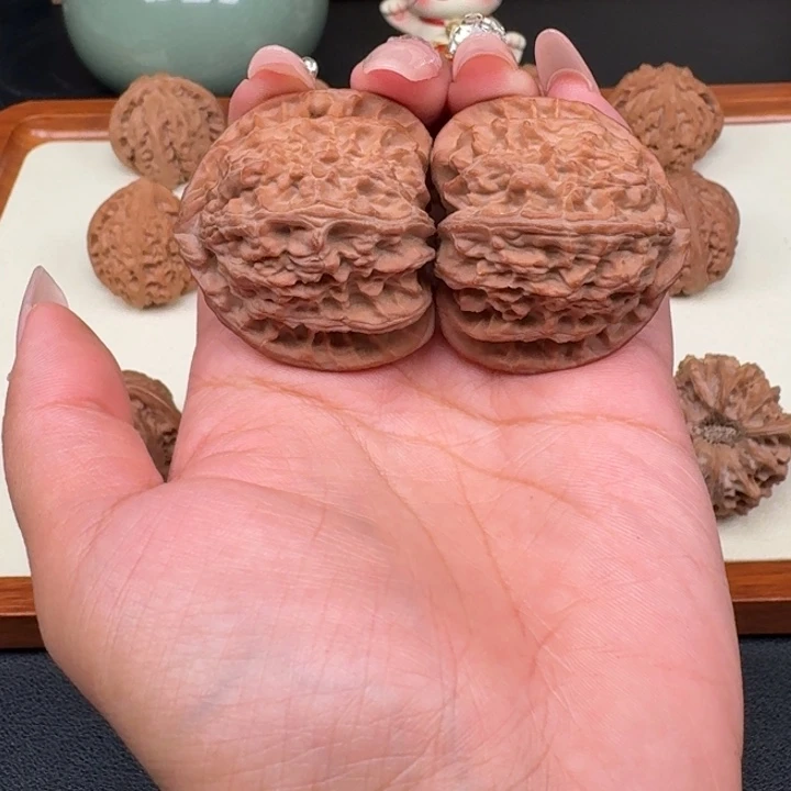把件文玩核桃全品三角白41