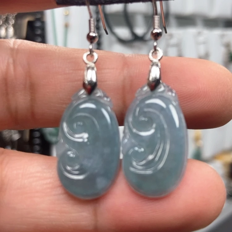 【闪购商品】翡翠耳饰银S925镶嵌耳许