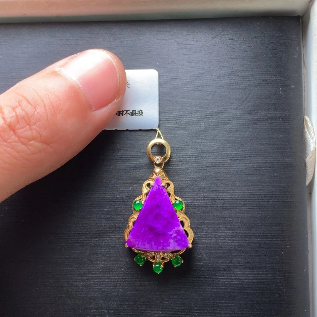 苏纪石（舒俱来）18K金镶嵌吊坠