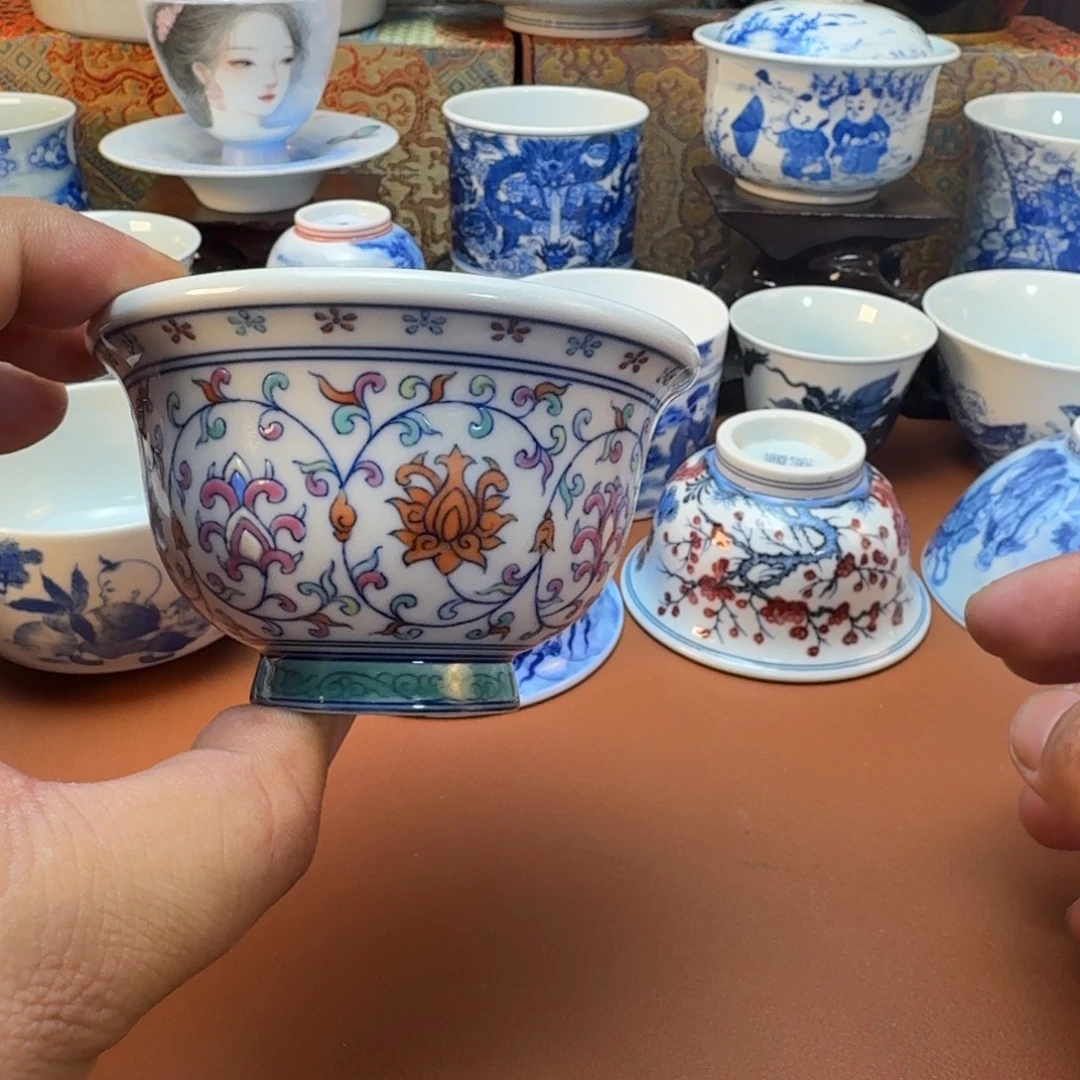 陶杯子景德镇全手工手绘陶瓷