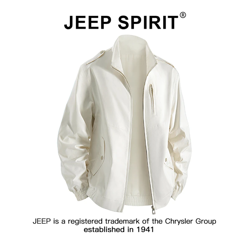 JEEPSPIRIT吉普户外立领防风夹克男士秋季新款工装风潮流宽松外套