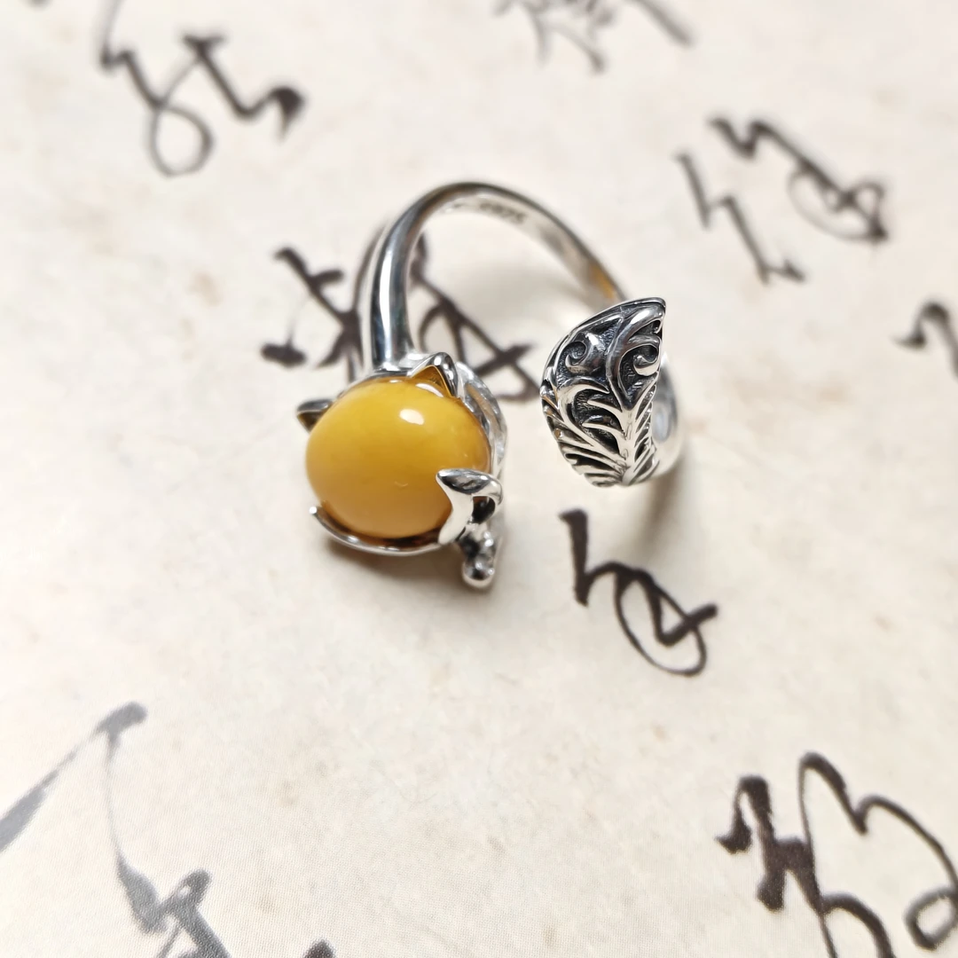 925银戒指 狐狸蜜与蜡银戒指