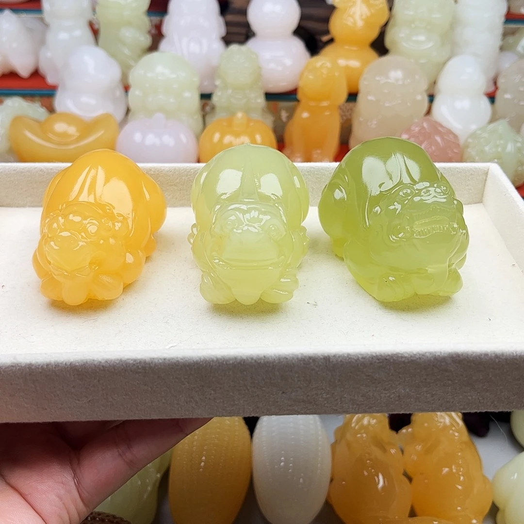 用***0石材貔貅手吧摆件