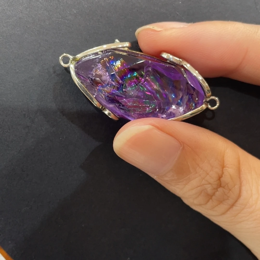 水晶合金珠宝半成品紫阿赛