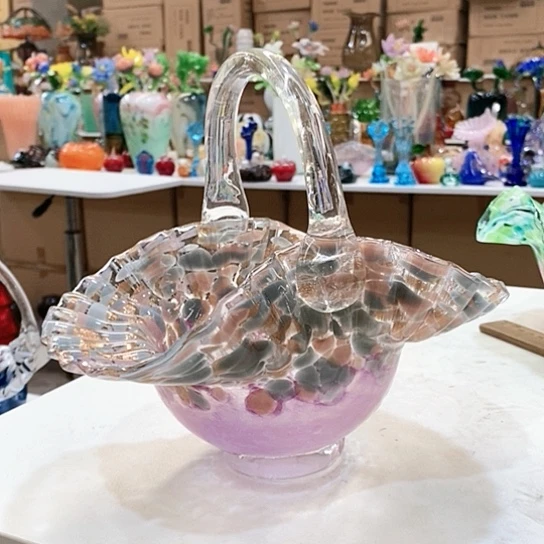 琉璃高度21厘米紫色花蓝