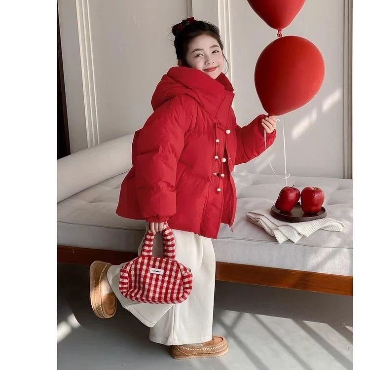 女童棉服拜年冬装新款大童短款国风外套儿童棉衣加厚保暖棉袄韩版