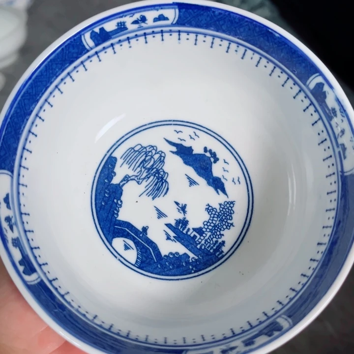 青花玲珑5.5寸饭碗梧桐